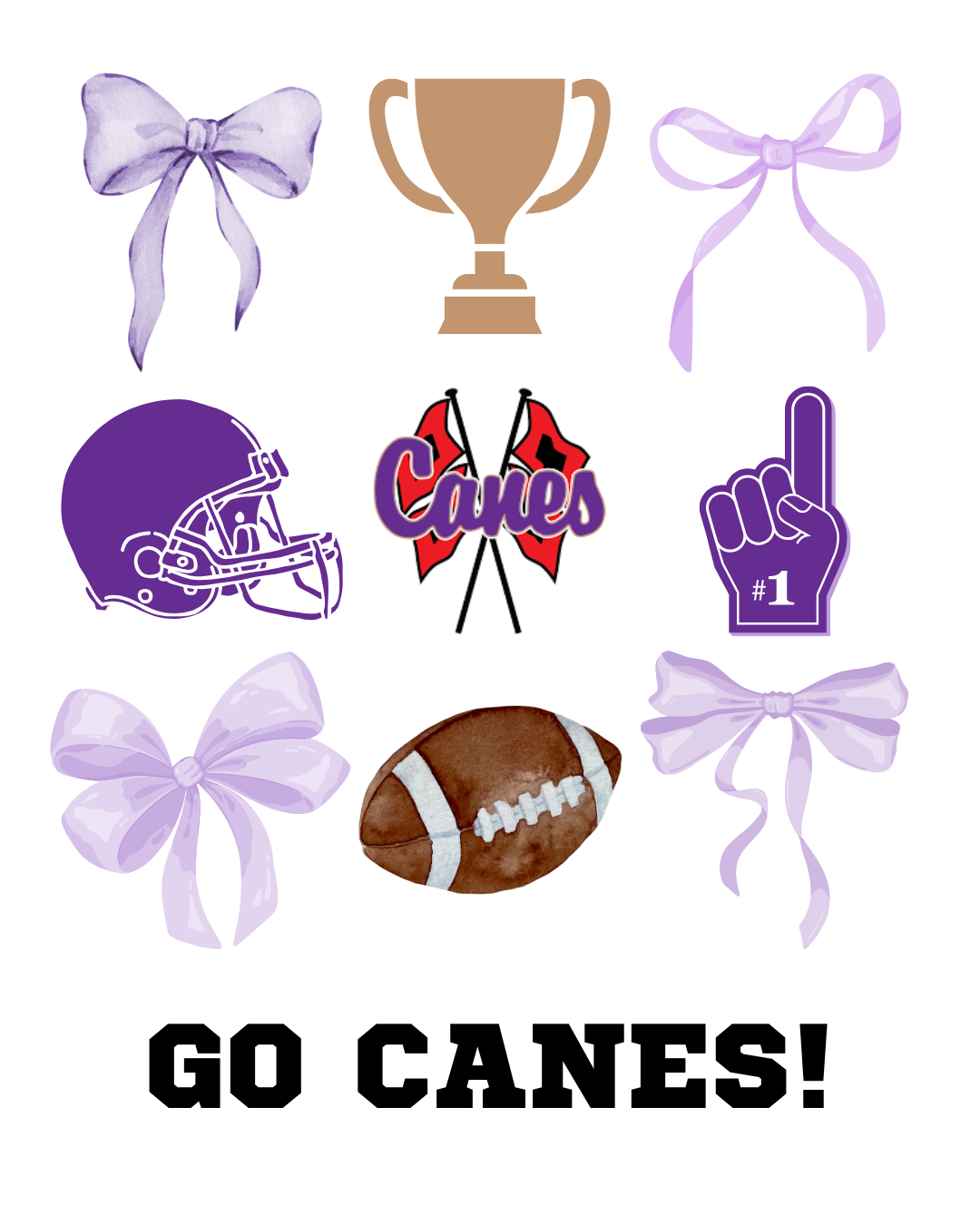 Cartersville Canes pride T-Shirt โbow and all! ๐๐